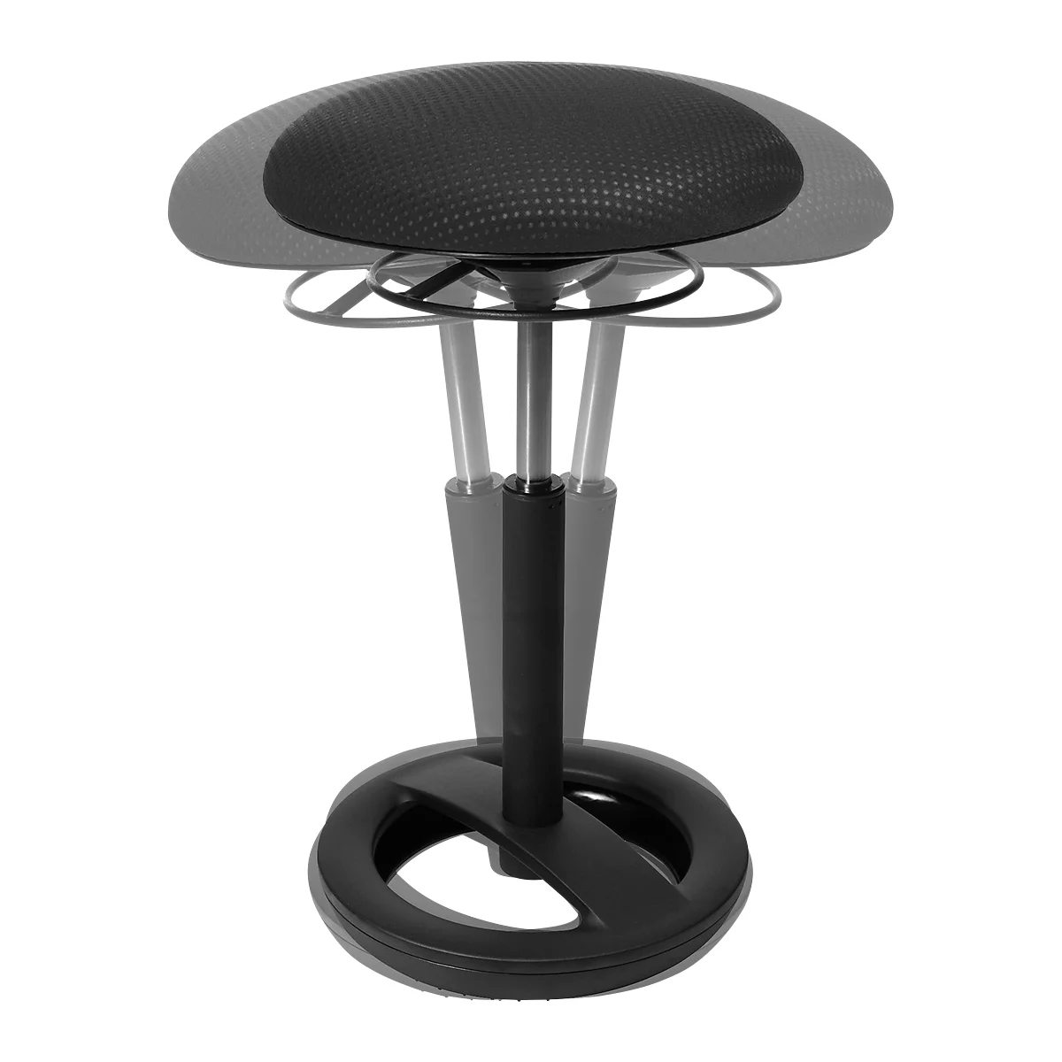 Siège assis-debout Sitness HIGH BOB, siège ergonomique, hauteur du siège 490 jusqu'à 700 mm, noir, armature thermolaquée noir