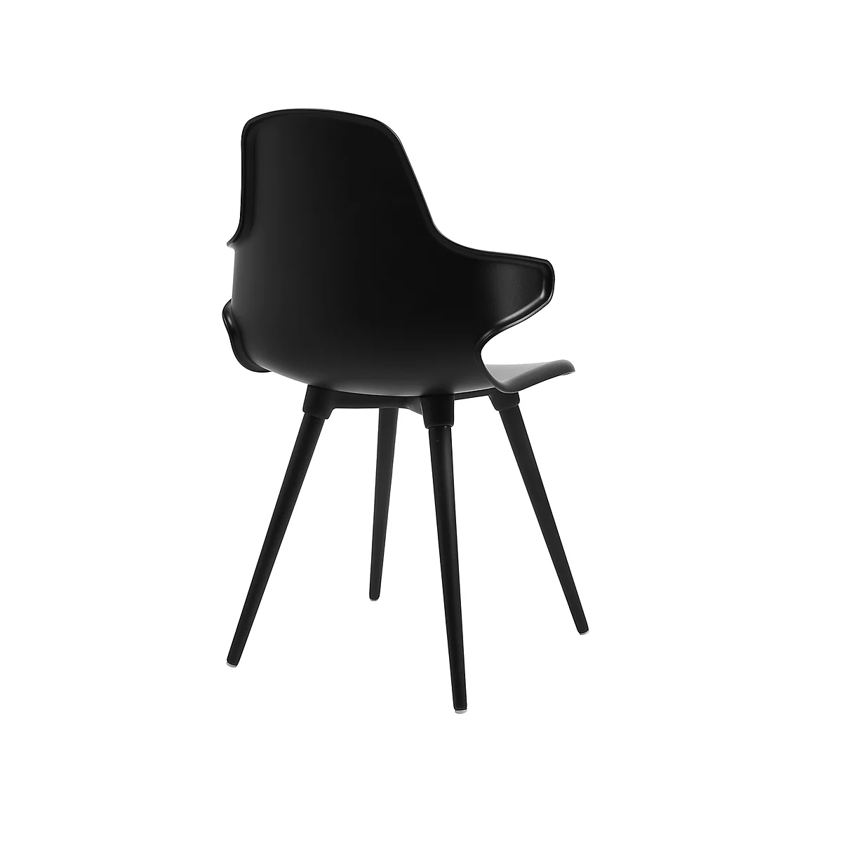 Siège coque Topstar® T 2020, 4 pieds, résistant aux désinfectants, avec accoudoirs, noir/noir