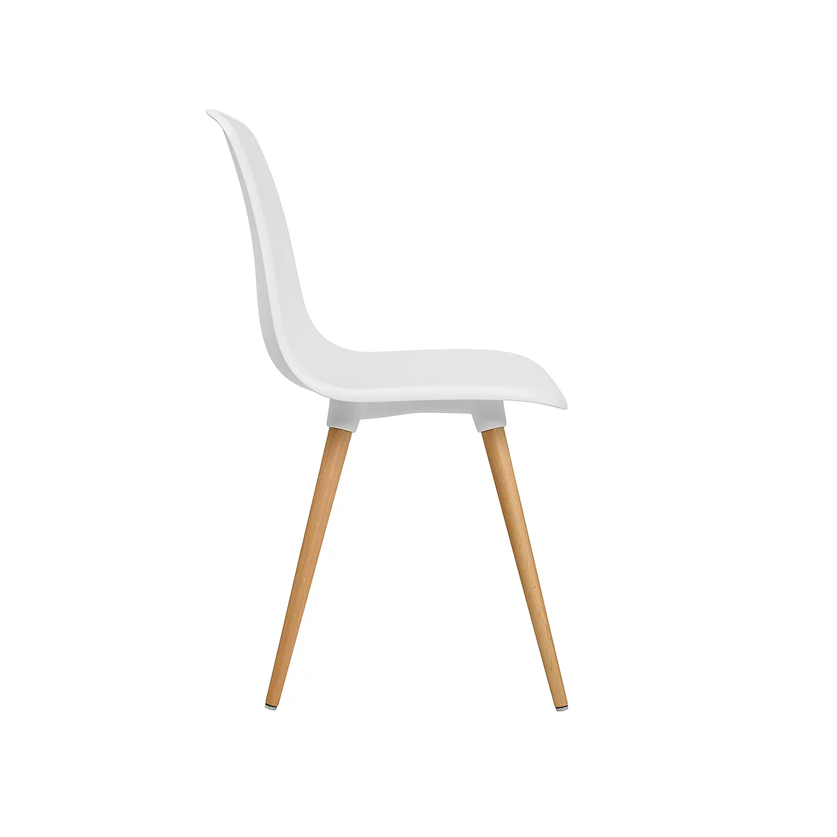Siège coque Topstar® T 2020, 4 pieds, résistant aux désinfectants, sans accoudoirs, blanc/hêtre