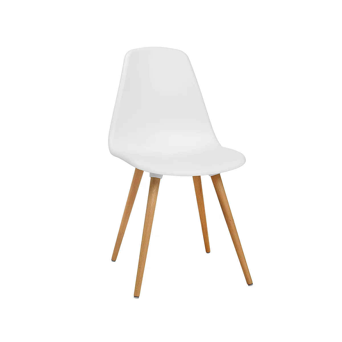 Siège coque Topstar® T 2020, 4 pieds, résistant aux désinfectants, sans accoudoirs, blanc/hêtre