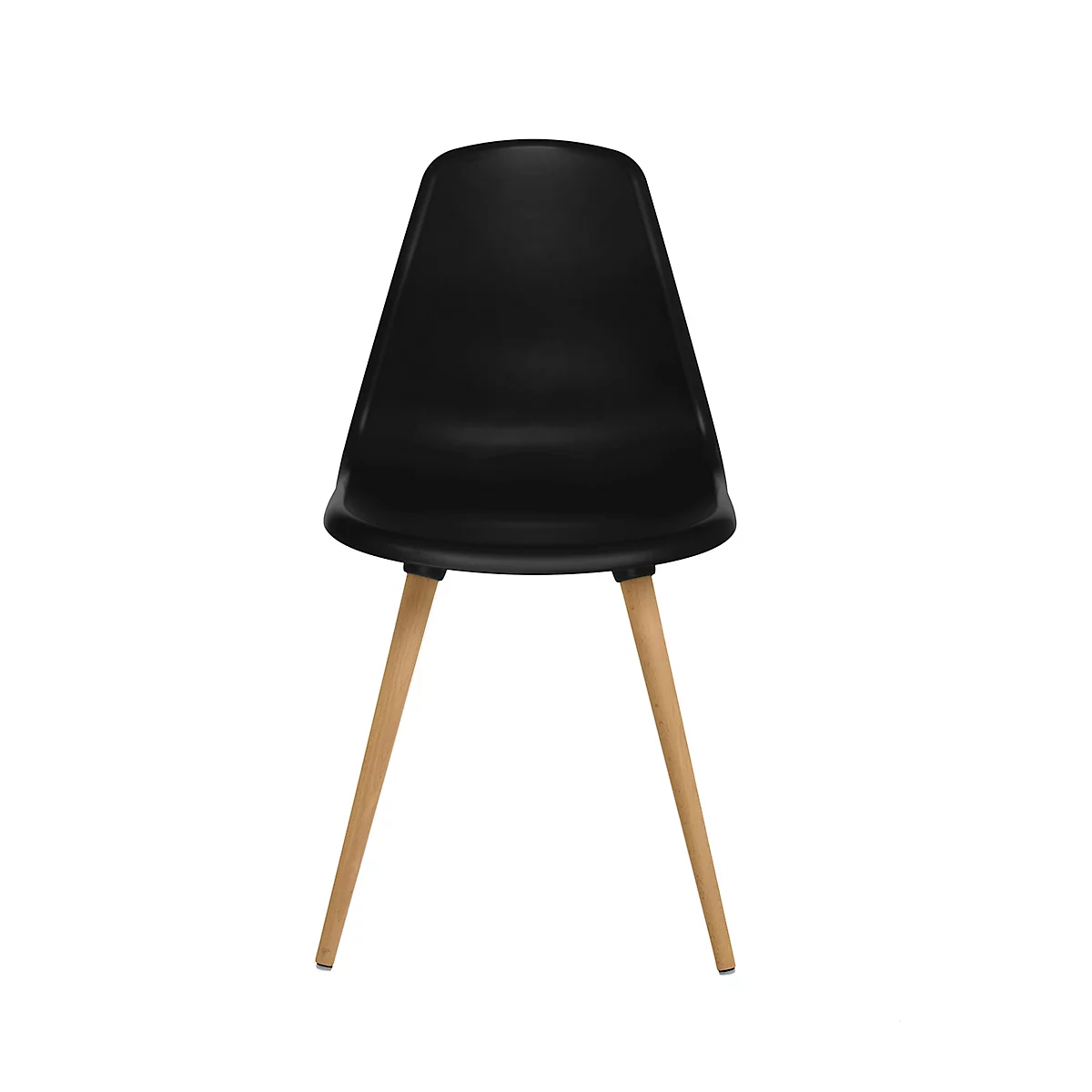 Siège coque Topstar® T 2020, 4 pieds, résistant aux désinfectants, sans accoudoirs, noir/hêtre