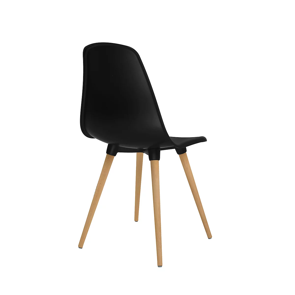 Siège coque Topstar® T 2020, 4 pieds, résistant aux désinfectants, sans accoudoirs, noir/hêtre