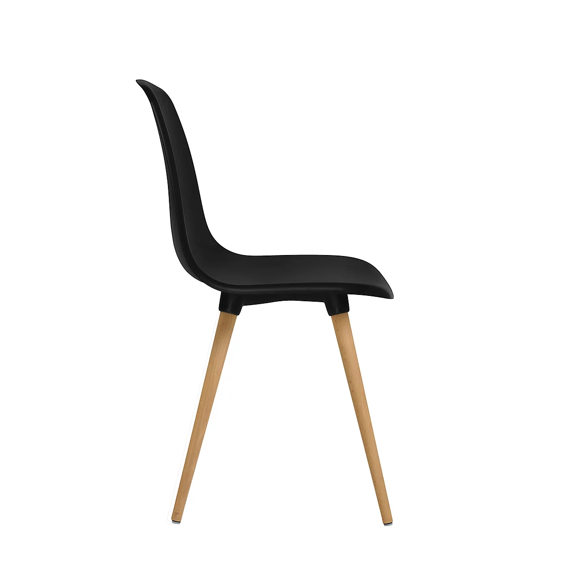 Siège coque Topstar® T 2020, 4 pieds, résistant aux désinfectants, sans accoudoirs, noir/hêtre