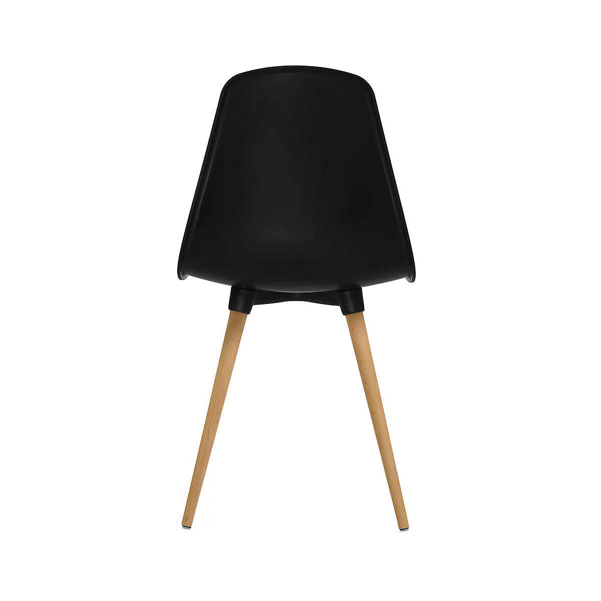 Siège coque Topstar® T 2020, 4 pieds, résistant aux désinfectants, sans accoudoirs, noir/hêtre