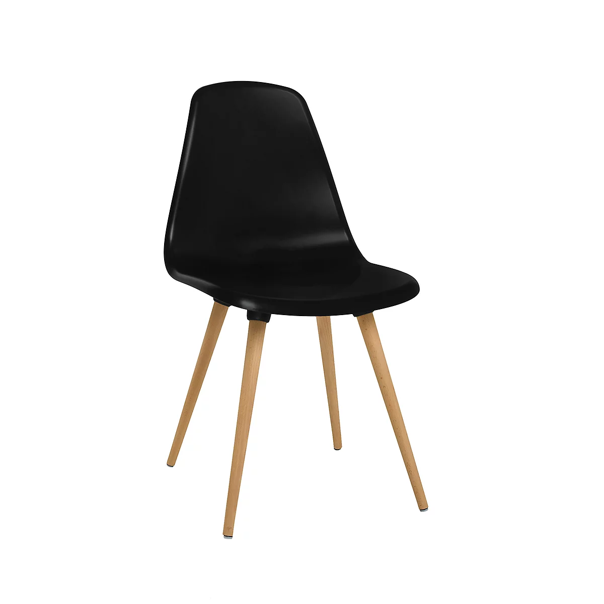 Siège coque Topstar® T 2020, 4 pieds, résistant aux désinfectants, sans accoudoirs, noir/hêtre