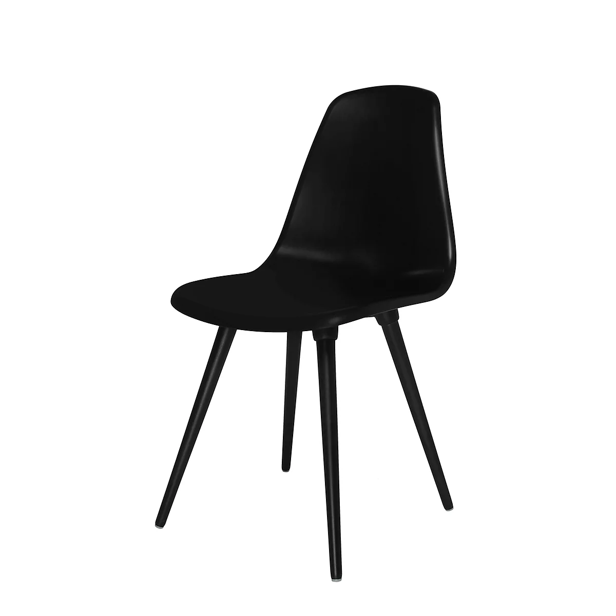 Siège coque Topstar® T 2020, 4 pieds, résistant aux désinfectants, sans accoudoirs, noir/noir