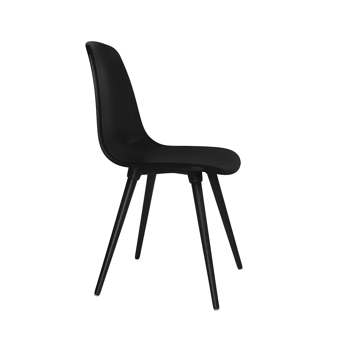 Siège coque Topstar® T 2020, 4 pieds, résistant aux désinfectants, sans accoudoirs, noir/noir