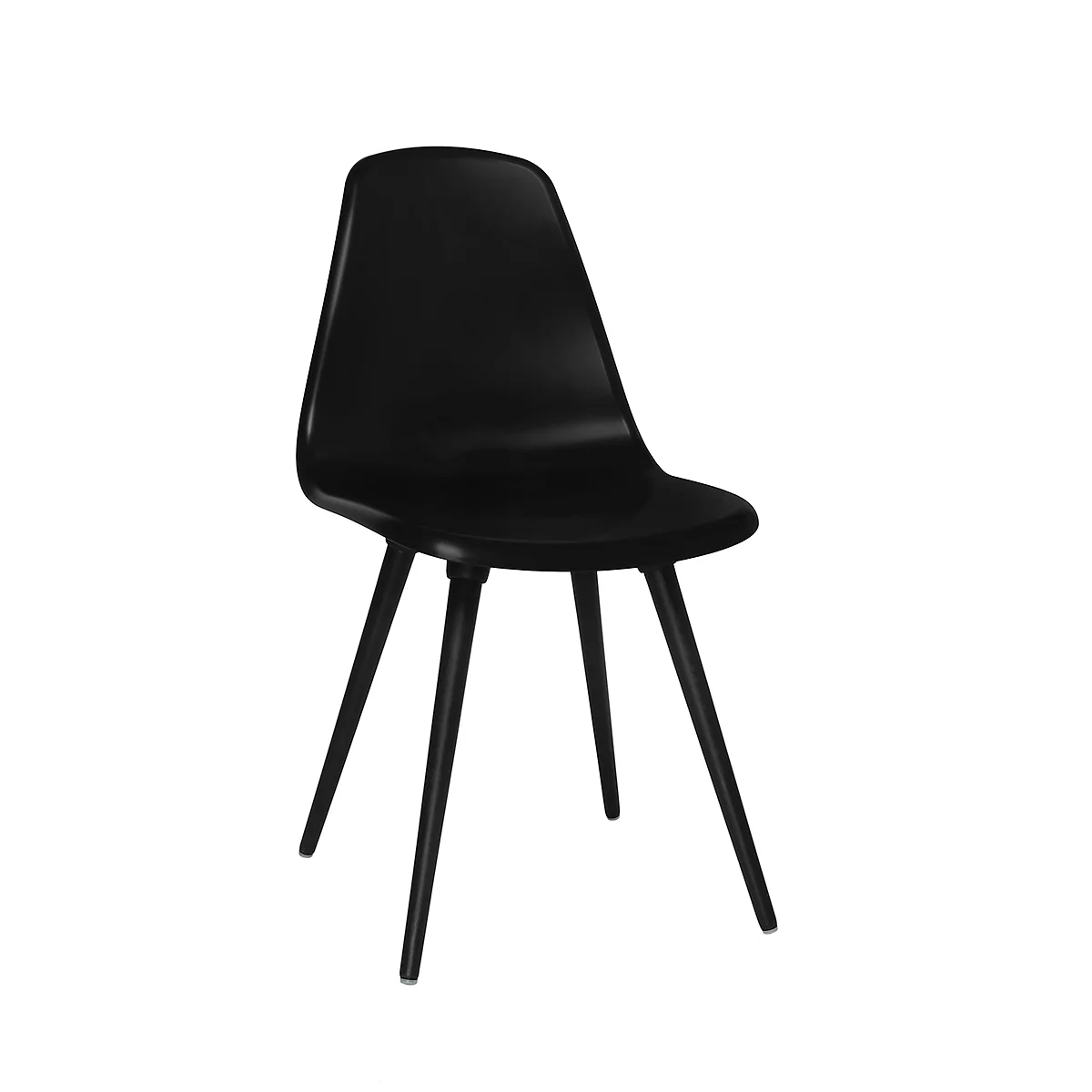 Siège coque Topstar® T 2020, 4 pieds, résistant aux désinfectants, sans accoudoirs, noir/noir