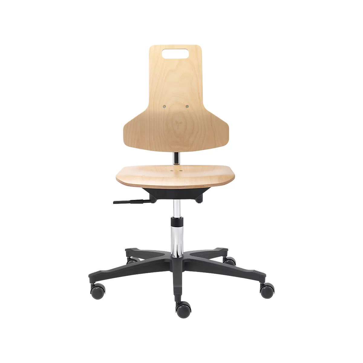 Siège d'atelier pivotant Industry TEC Profil, bois, hauteur ajustable, sans accoudoirs