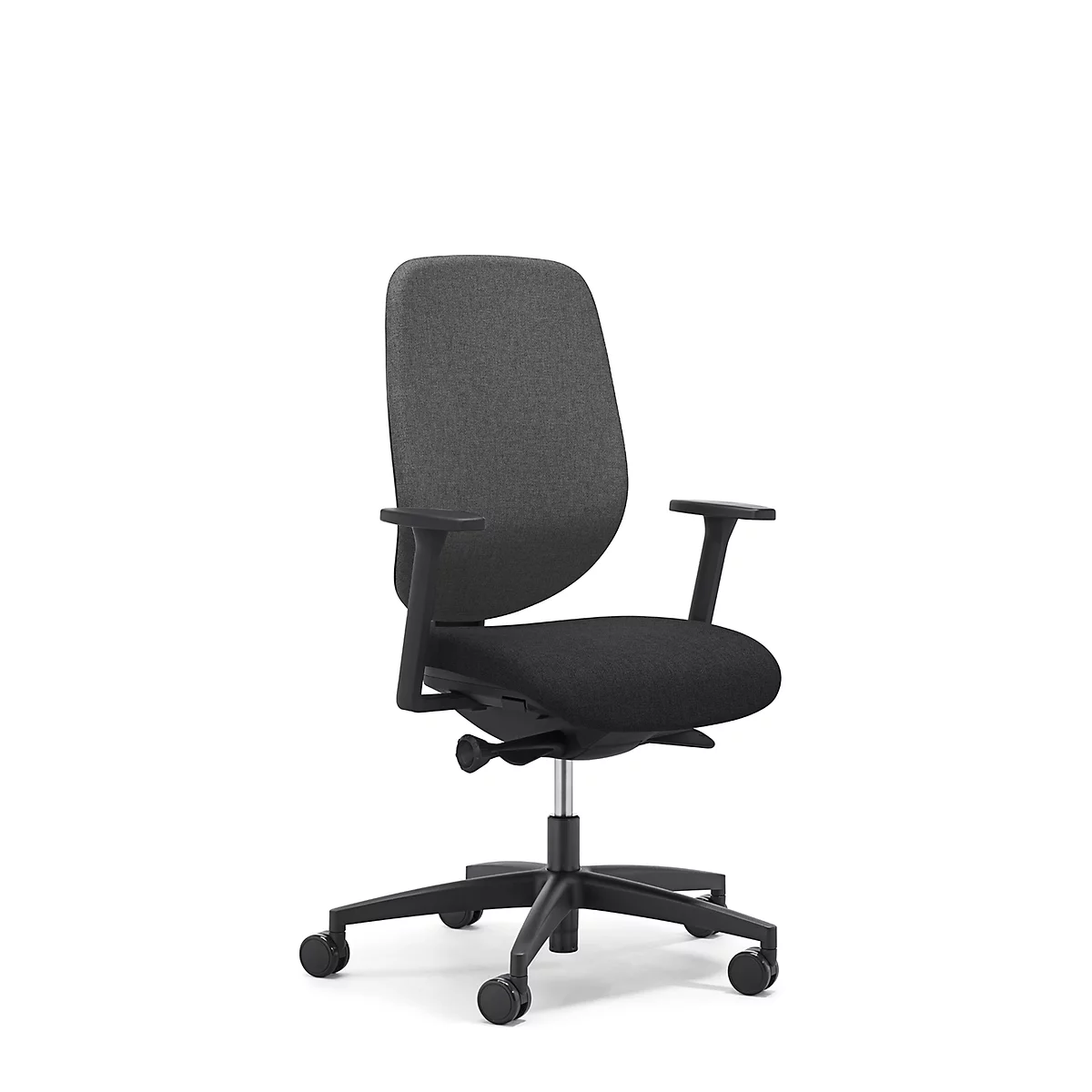 Siège de bureau 353 Giroflex, avec accoudoirs, mécanisme synchrone automatique, assise galbée, gris/noir
