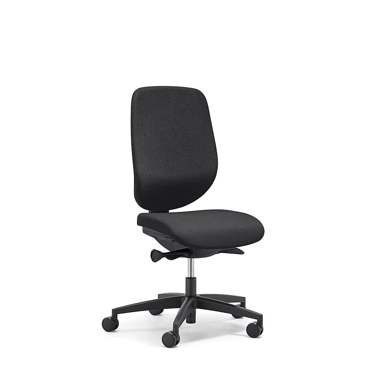 Siège de bureau 353 Giroflex, sans accoudoirs, mécanisme synchrone automatique, assise galbée, noir/noir