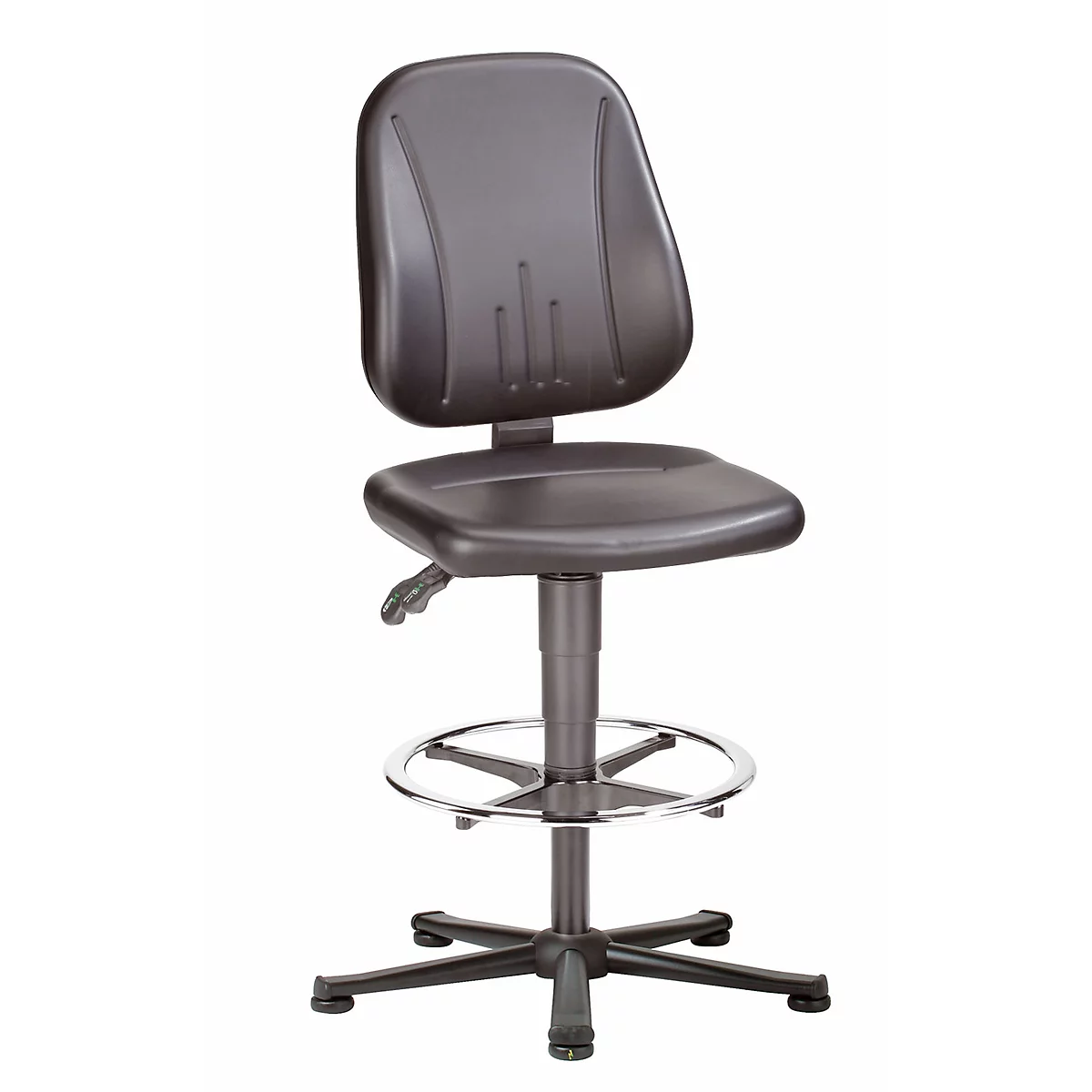 Siège de bureau 9651 ESD, similicuir, avec patins et anneau repose-pieds, skai gris