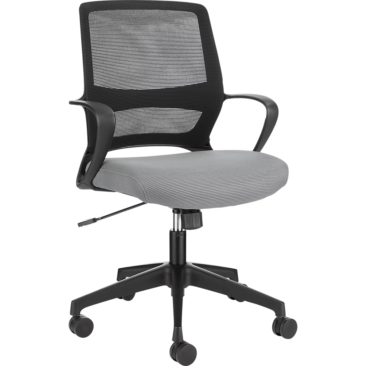 Siège de bureau CDP62, avec accoudoirs, siège multicouche, noir/gris