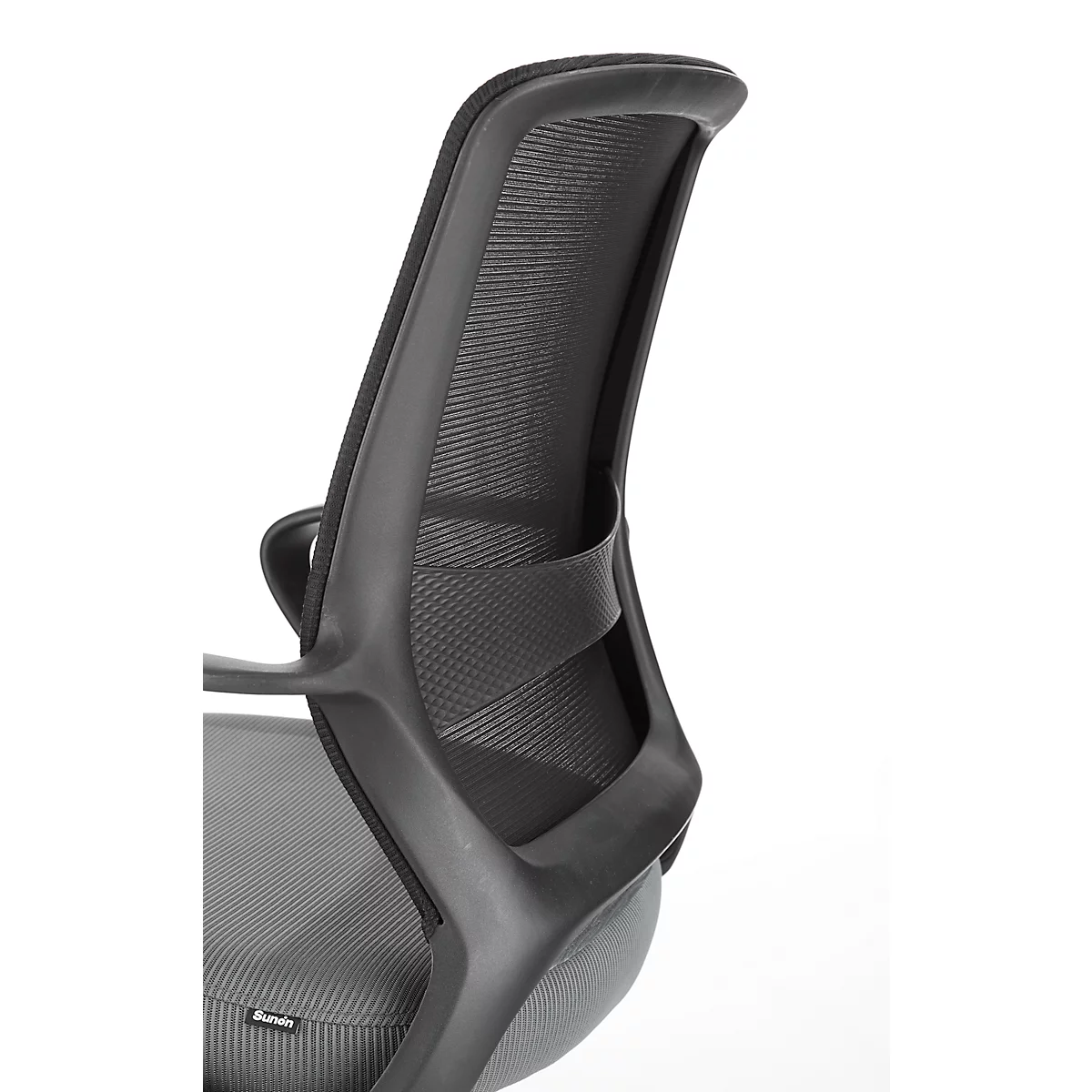 Siège de bureau CDP62, avec accoudoirs, siège multicouche, noir/gris