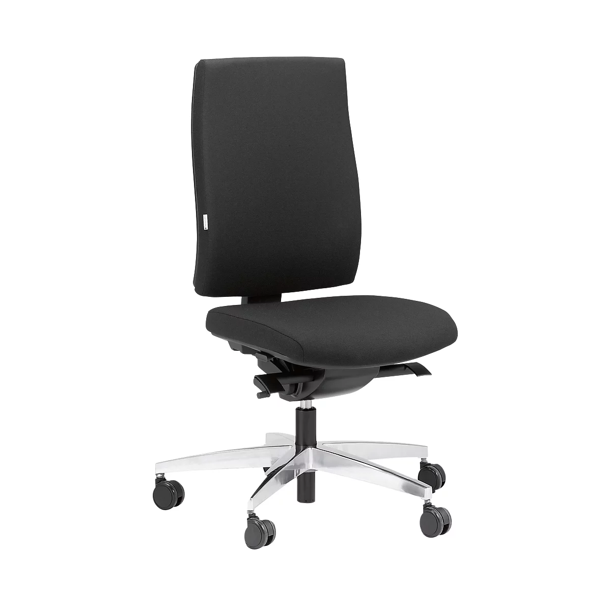 Siège de bureau CETO CT2450 Original Steifensand, mécanisme synchrone, sans accoudoirs, assise en tissu mince, sans repose-nuque, noir