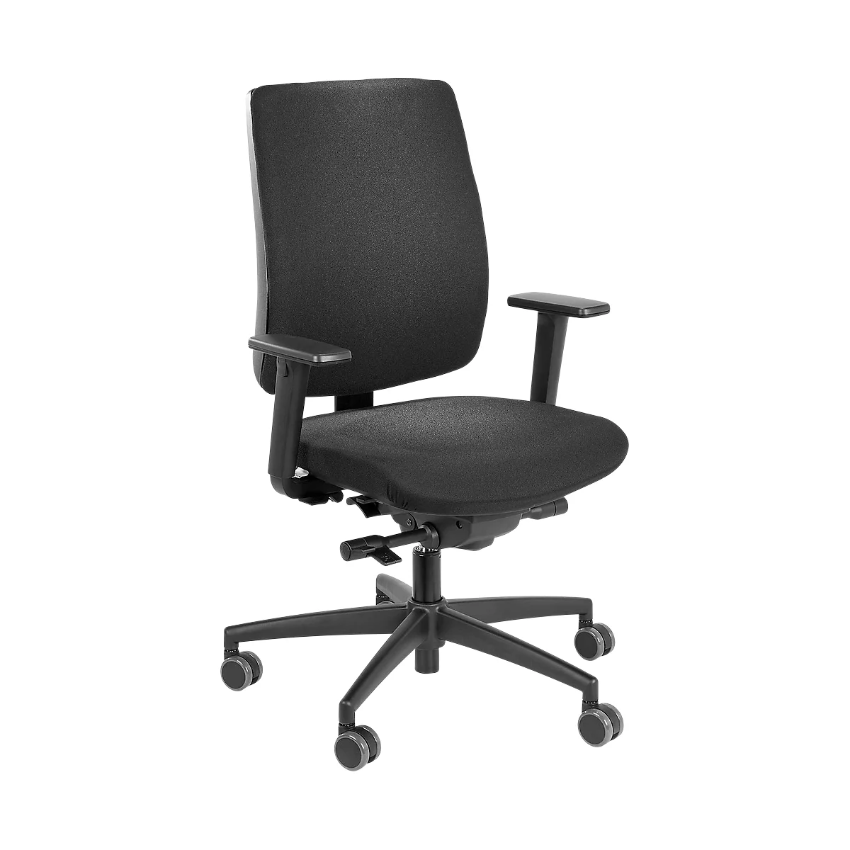 Siège de bureau Ceto CT40 Steifensand, Mécanisme synchrone, avec accoudoirs, siège plat, noir