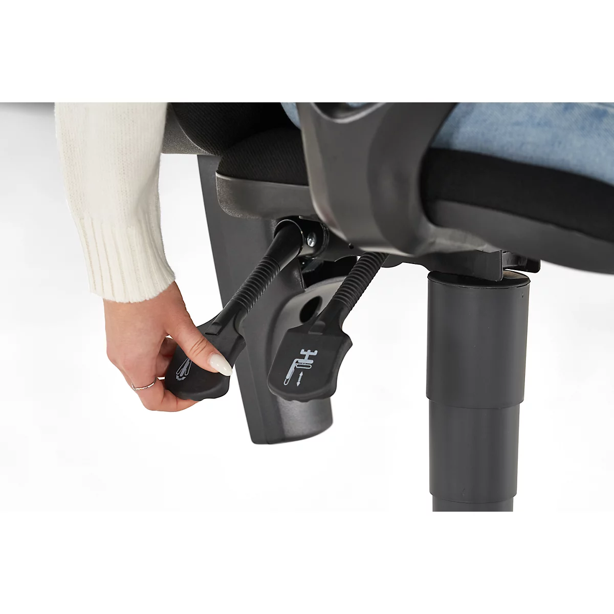 Siège de bureau - contact permanent - avec accoudoirs - dossier ergonomique - assise large - noir 