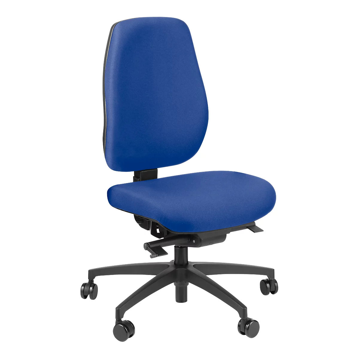 Siège de bureau Dauphin SHAPE SC ECONOMY, mécanisme synchrone, sans accoudoirs, assise plate avec roulettes universelles pour les genoux, bleu