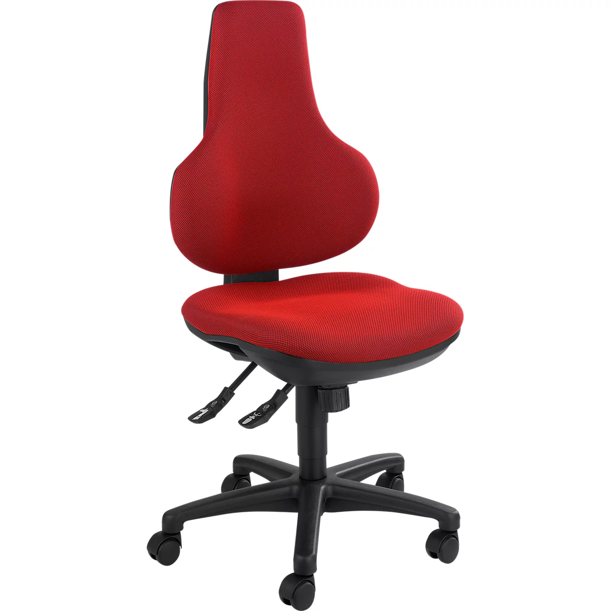 Siège de bureau ERGO POINT Topstar, mécanisme synchrone, sans accoudoirs, assise spéciale soutien du bassin, rouge