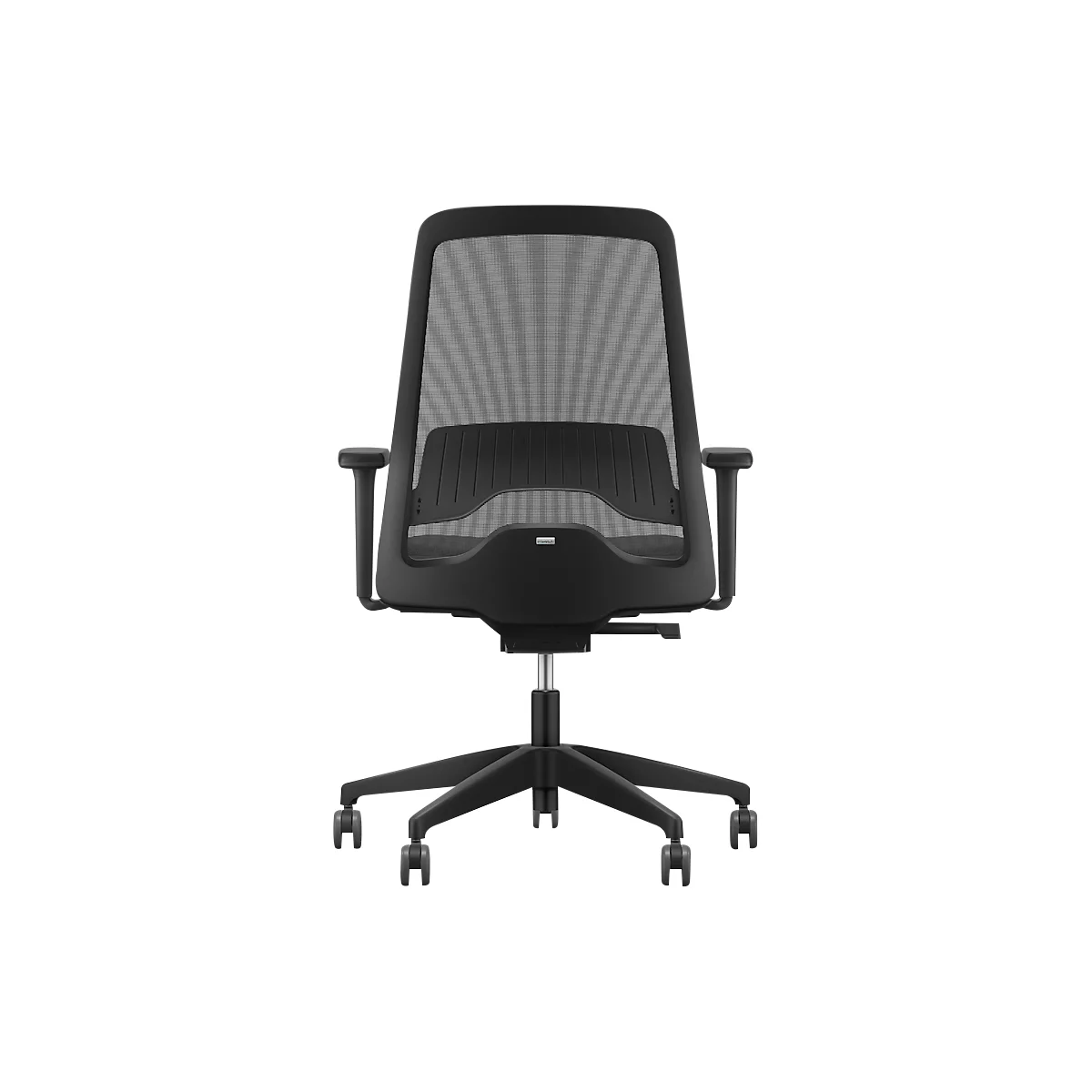 Siège de bureau EVERYis EV15R - mécanisme auto-synchrone - assise plate - dossier en mailles - avec accoudoirs - noir