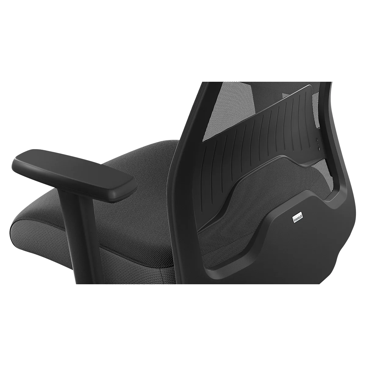 Siège de bureau EVERYis EV15R - mécanisme auto-synchrone - assise plate - dossier en mailles - avec accoudoirs - noir