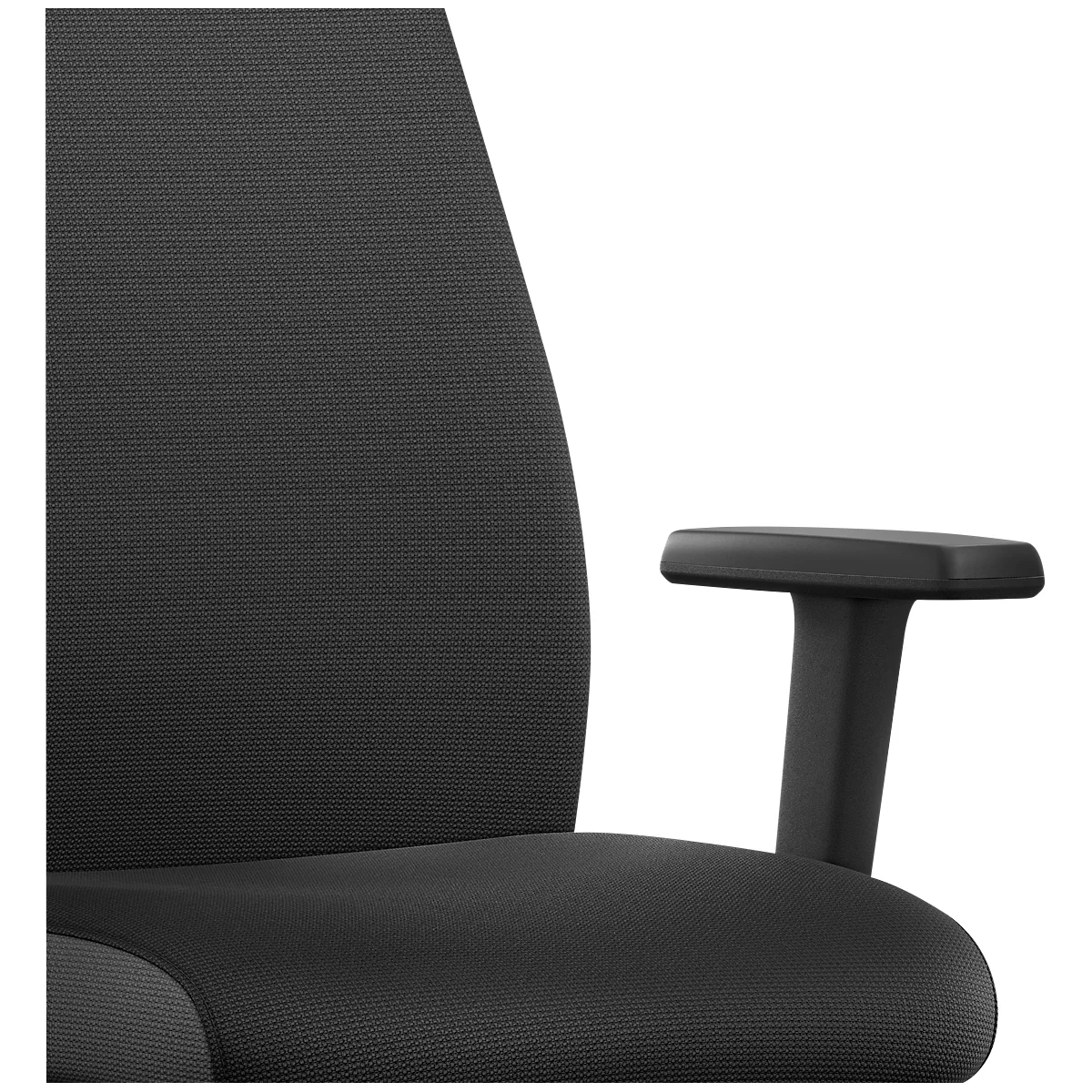 Siège de bureau EVERYis EV15R - mécanisme auto-synchrone - assise plate - dossier rembourré - avec accoudoirs - noir
