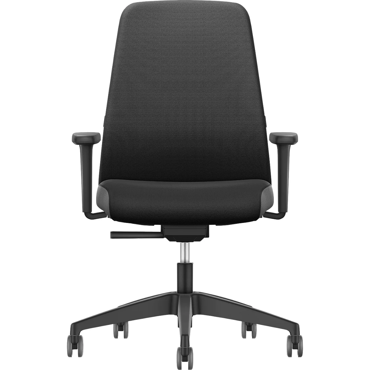Siège de bureau EVERYis EV15R - mécanisme auto-synchrone - assise plate - dossier rembourré - avec accoudoirs - noir