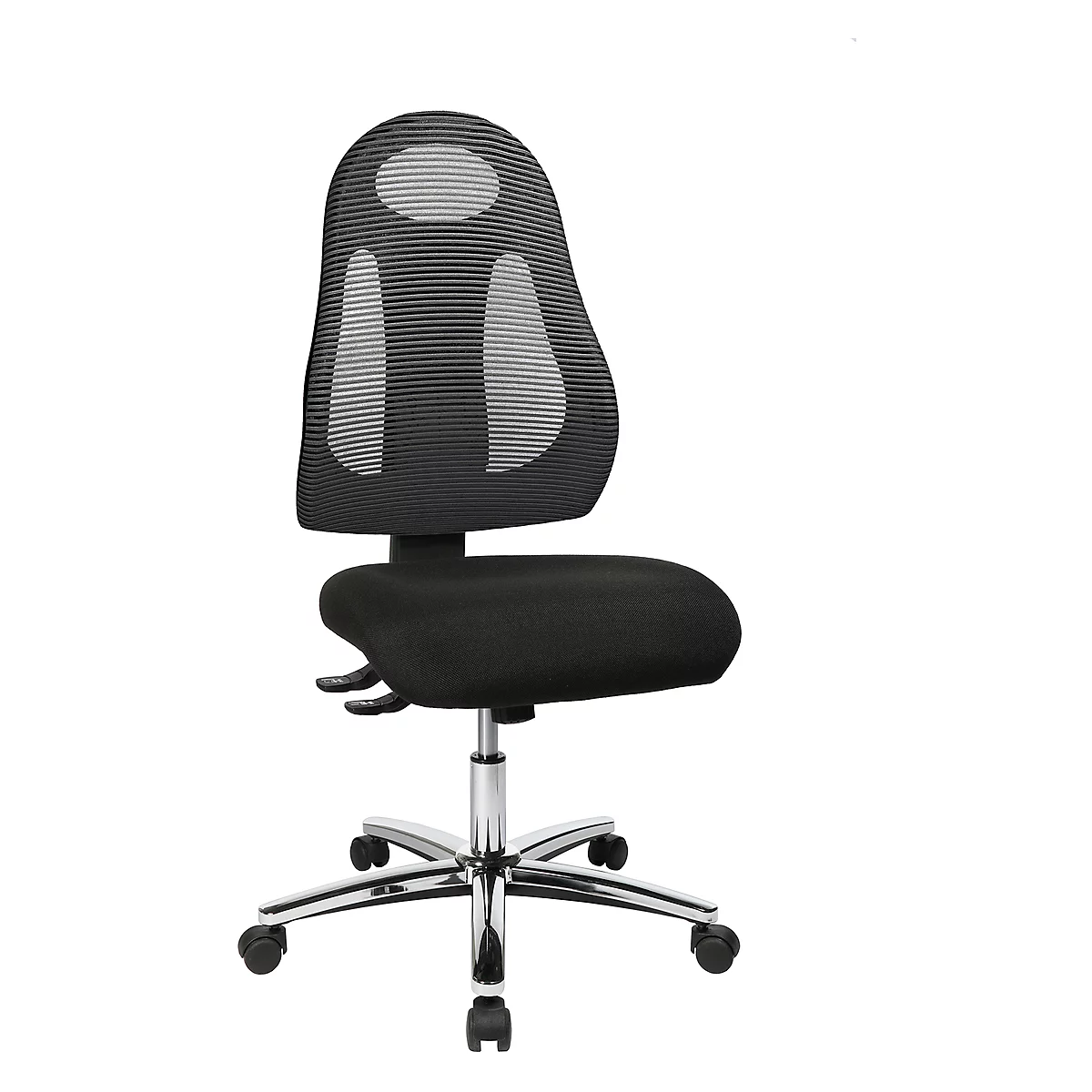 Siège de bureau FREE ART Topstar, mécanisme synchrone, sans accoudoirs, dossier au design respirant, anthracite