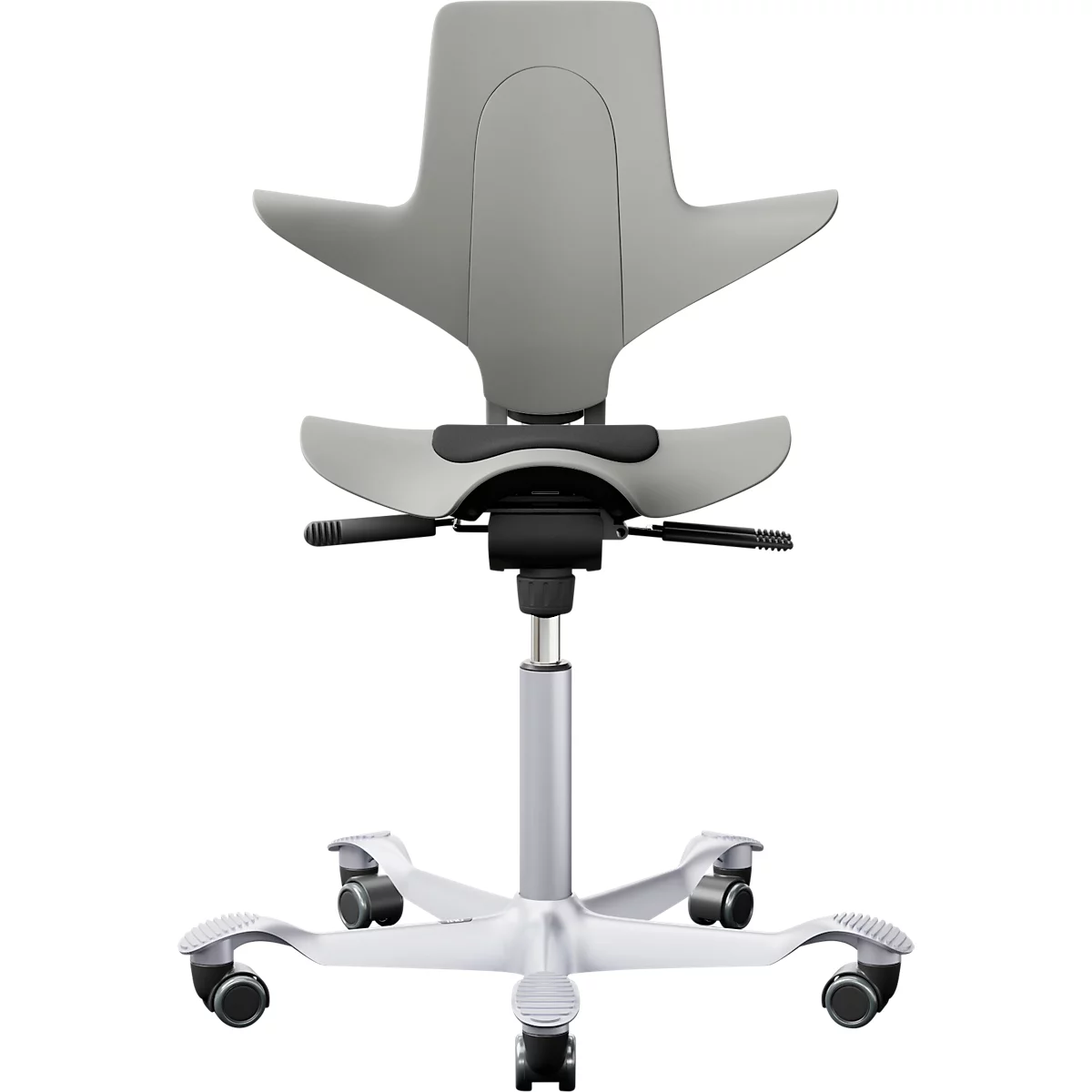 Siège de bureau HAG Capisco Puls 8010 Clay, siège selle, vérin à gaz 200 mm, hauteur d'assise réglable, piétement aluminium