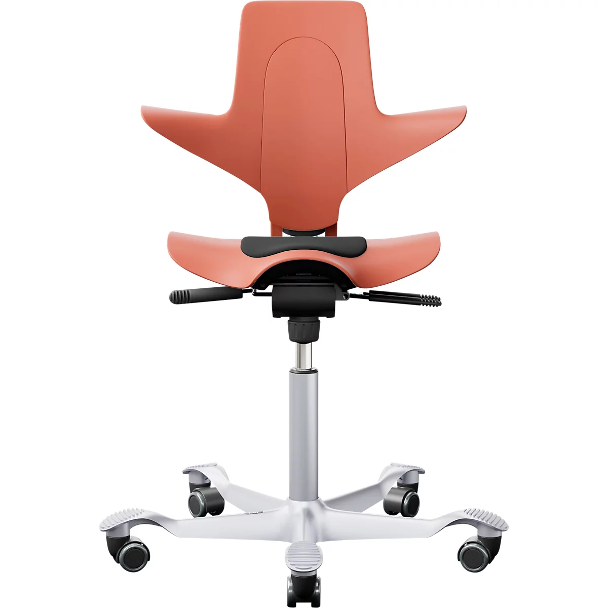 Siège de bureau HAG Capisco Puls 8010 Rose, siège selle, vérin à gaz 200 mm, hauteur d'assise réglable, piétement aluminium