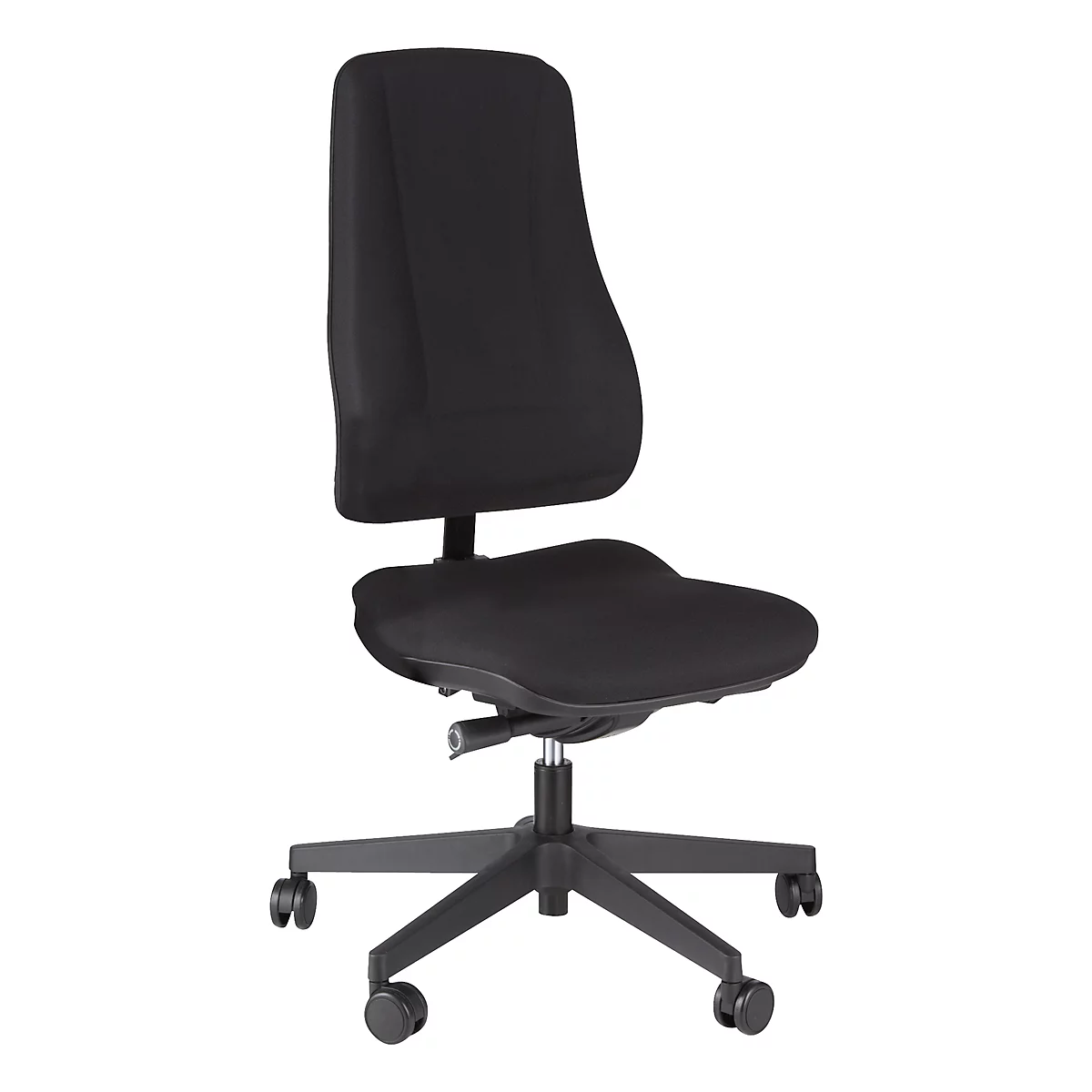 Siège de bureau LEANOS V ERGO Prosedia, mécanisme synchrone, sans accoudoirs, dossier haut, noir/noir