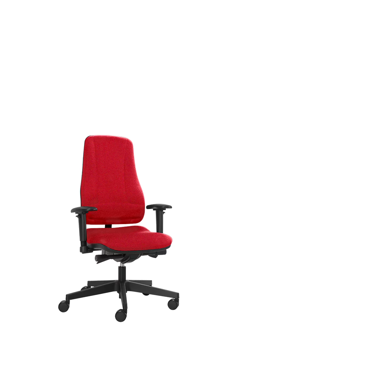 Siège de bureau LEANOS V ERGO Prosedia, mécanisme synchrone, sans accoudoirs, dossier haut, rouge/noir