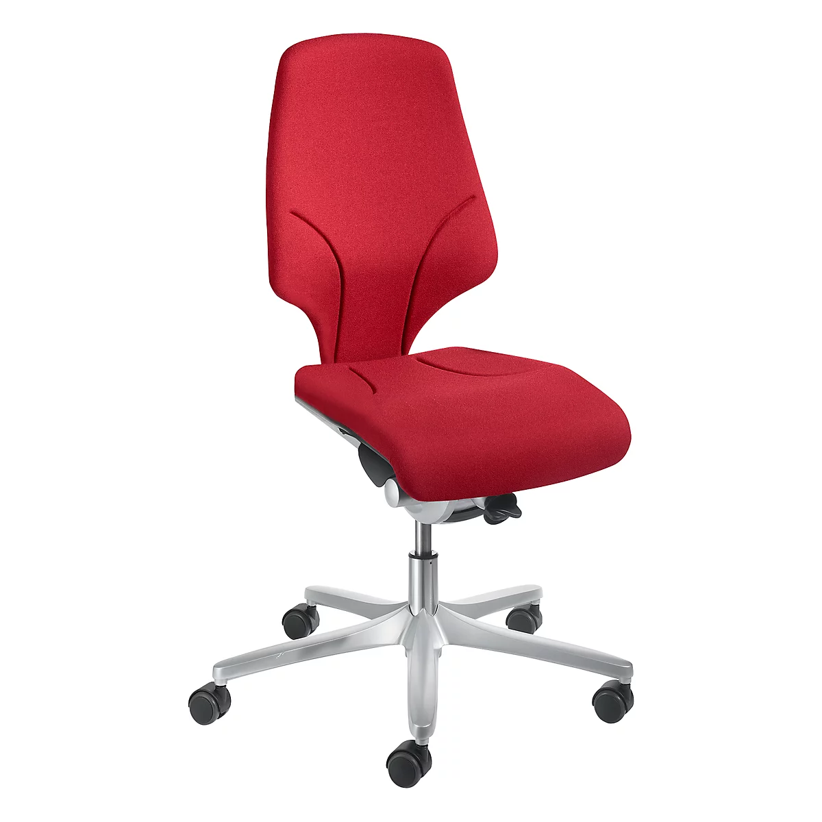 Siège de bureau modèle 64 Giroflex, sans accoudoirs, mécanisme synchrone résistant à l'usure, jusqu'à 150 kg, rouge