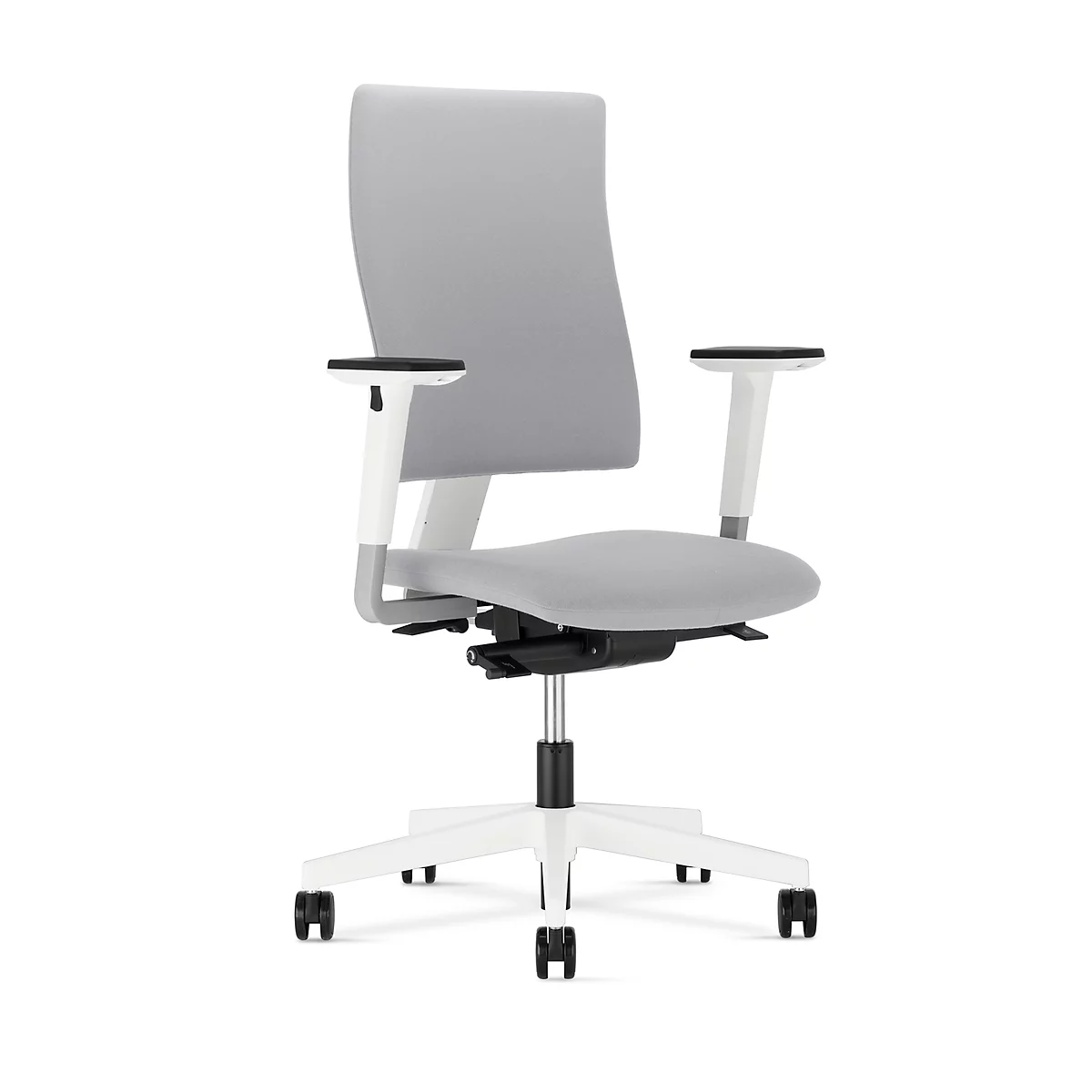 Siège de bureau Nowystyl 4ME, mécanisme synchrone, hauteur dossier réglable, sans accoudoirs, blanc/gris