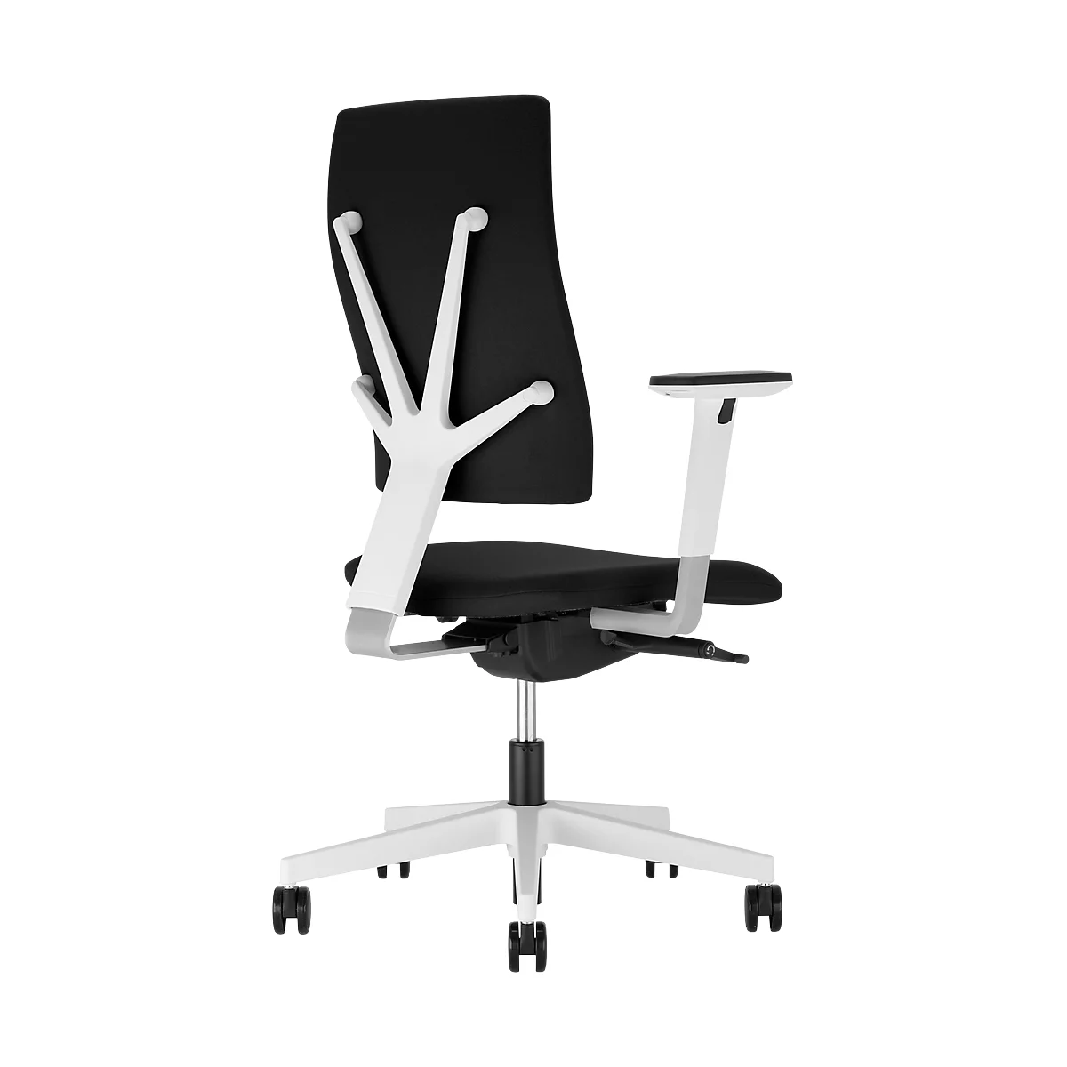 Siège de bureau Nowystyl 4ME, mécanisme synchrone, hauteur dossier réglable, sans accoudoirs, blanc/noir