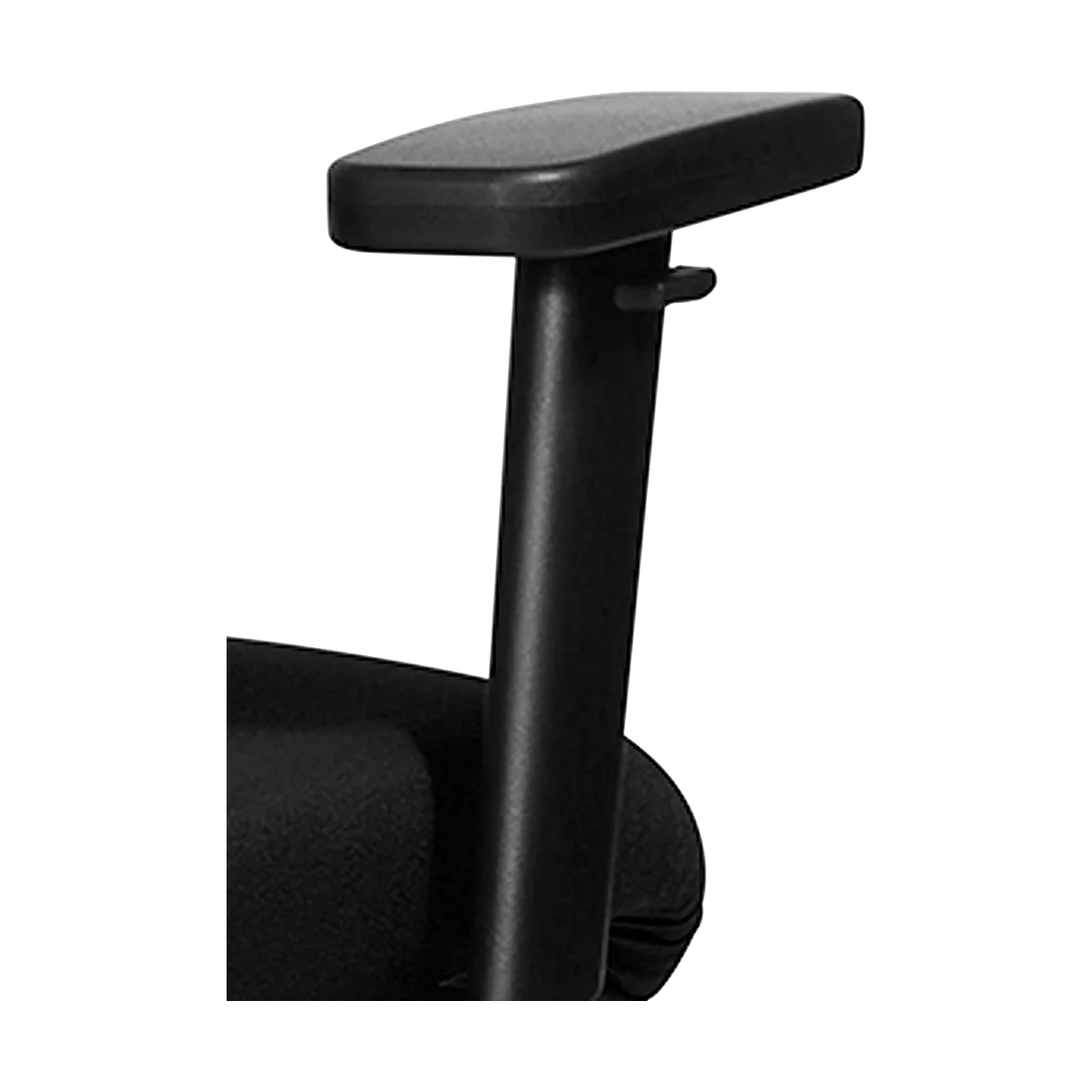Siège de bureau PROFI STAR 15 high, mécanisme synchrone, assise plate, dossier ergonomique, livré avec accoudoirs, piétement chromé, noir