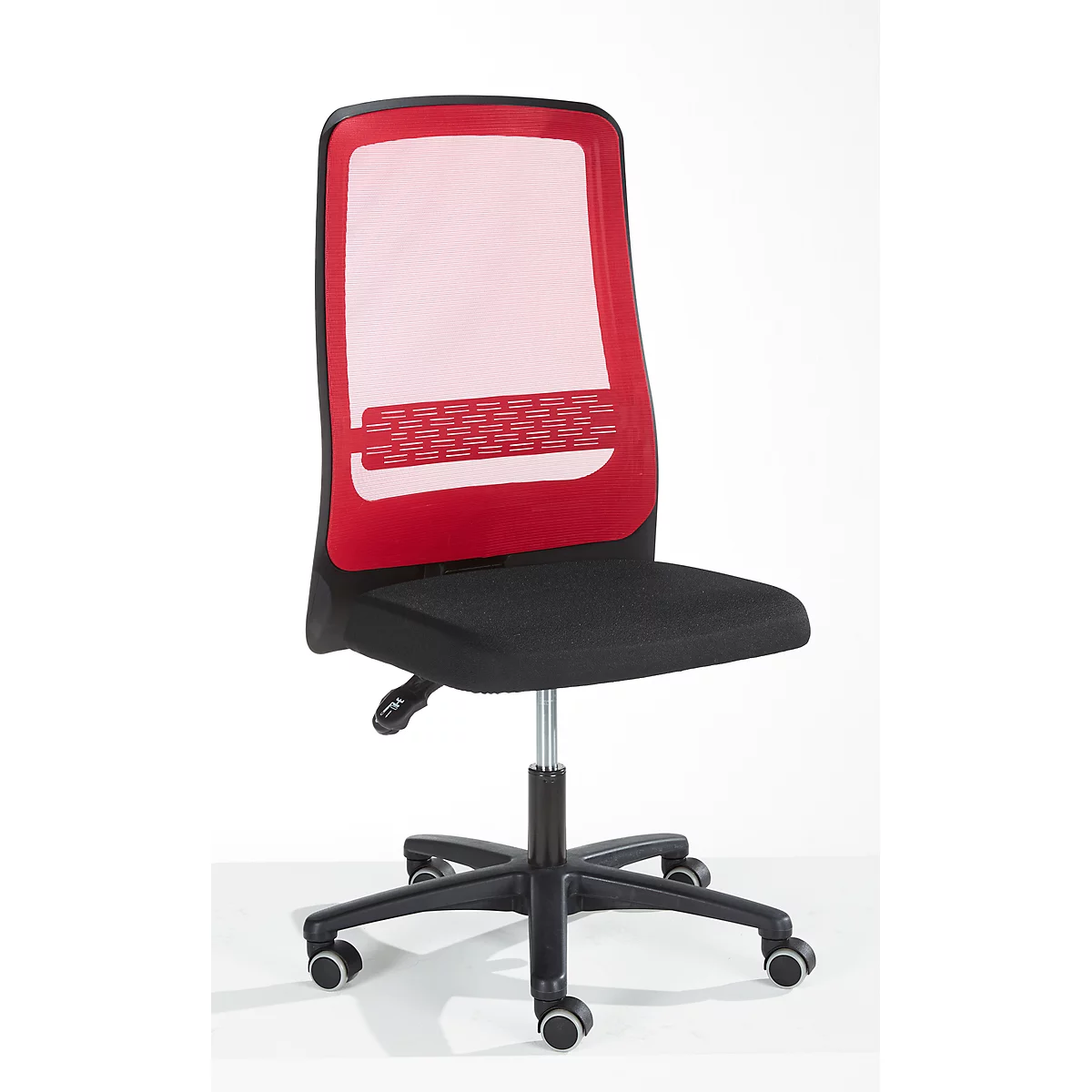 Siège de bureau Prosedia ECCON plus-3, contact permanent, sans accoudoirs, différentes versions, avec support lombaire, siège plat, noir/rouge