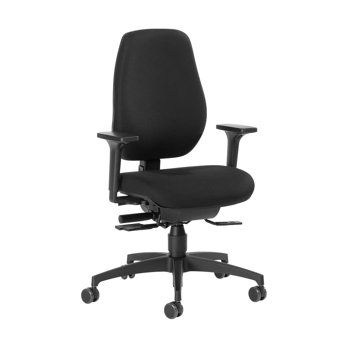 Siège de bureau SHAPE 28185 Dauphin, mécanisme synchrone, avec accoudoirs, dossier haut, noir