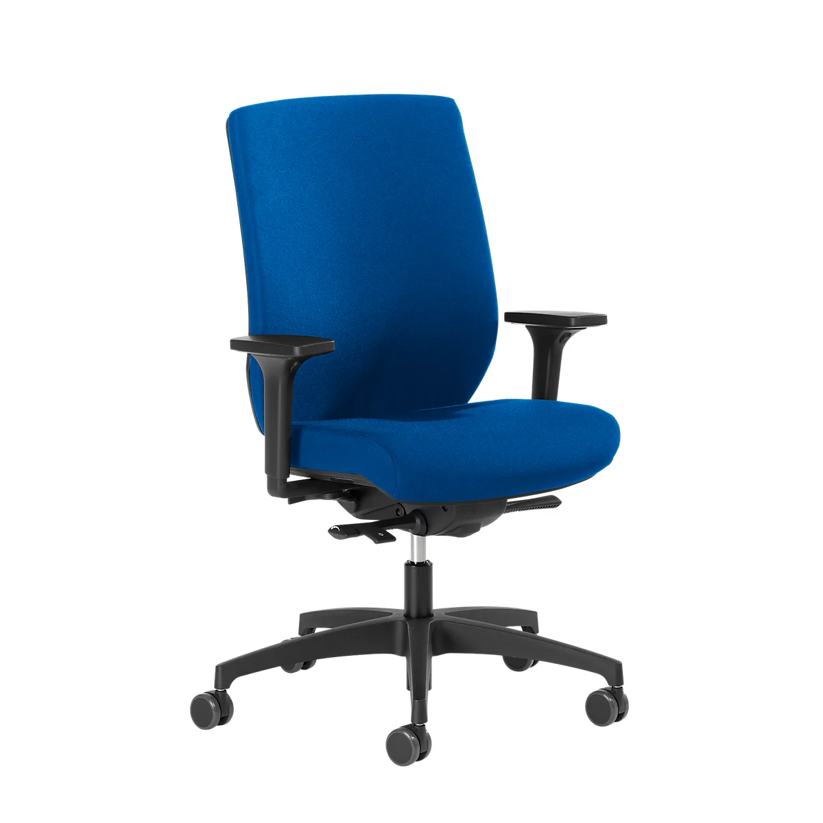 Siège de bureau SHAPE 29675 Dauphin, mécanisme synchrone, avec accoudoirs, soutien lombaire, bleu