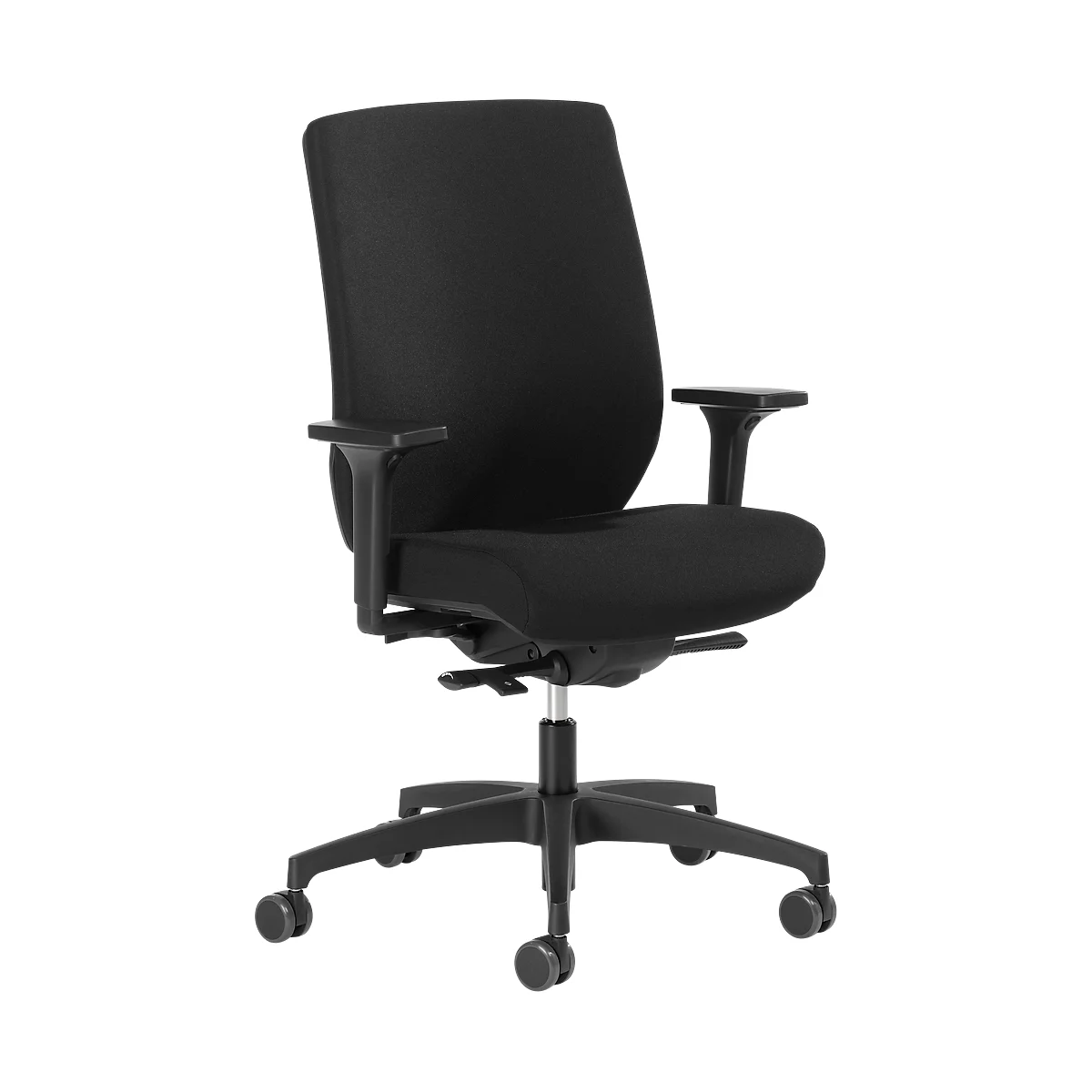 Siège de bureau SHAPE 29675 Dauphin, mécanisme synchrone, avec accoudoirs, soutien lombaire, noir
