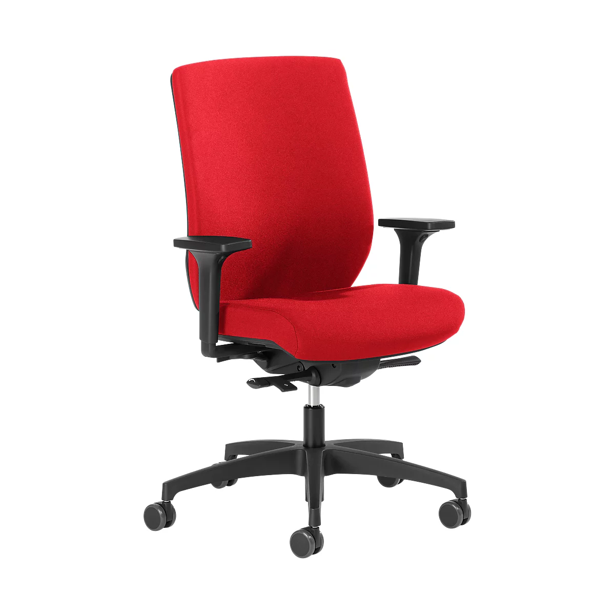 Siège de bureau SHAPE 29675 Dauphin, mécanisme synchrone, avec accoudoirs, soutien lombaire, rouge