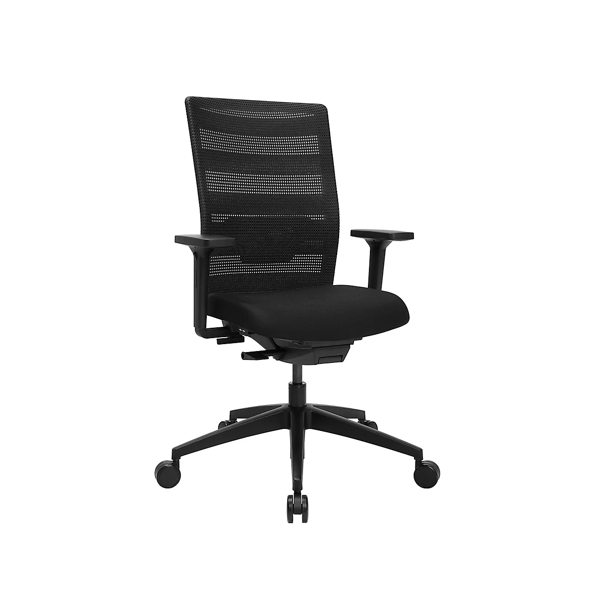 Siège de bureau Topstar AirWork, avec accoudoirs, mécanisme auto-synchrone, assise multicouche, dossier résille avec soutien lombaire, noir