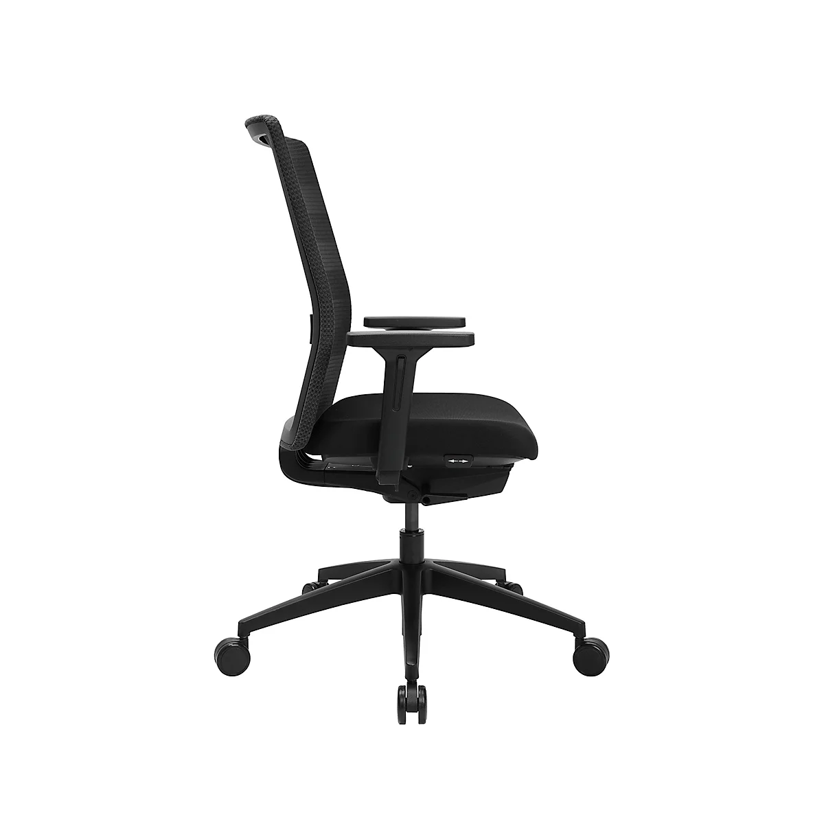 Siège de bureau Topstar AirWork, avec accoudoirs, mécanisme auto-synchrone, assise multicouche, dossier résille avec soutien lombaire, noir