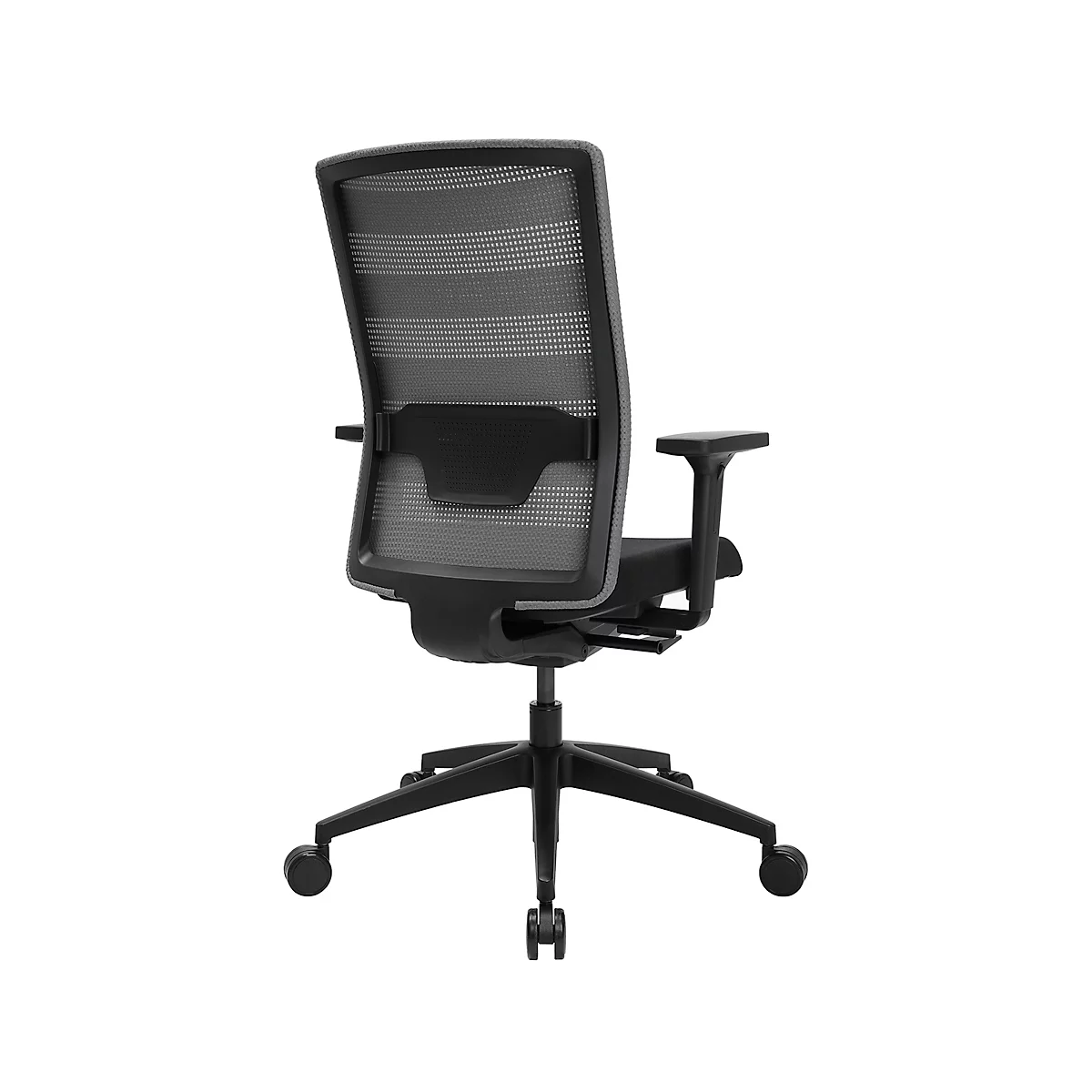 Siège de bureau Topstar AirWork, avec accoudoirs, mécanisme auto-synchrone, assise multicouche et dossier résille, gris/noir