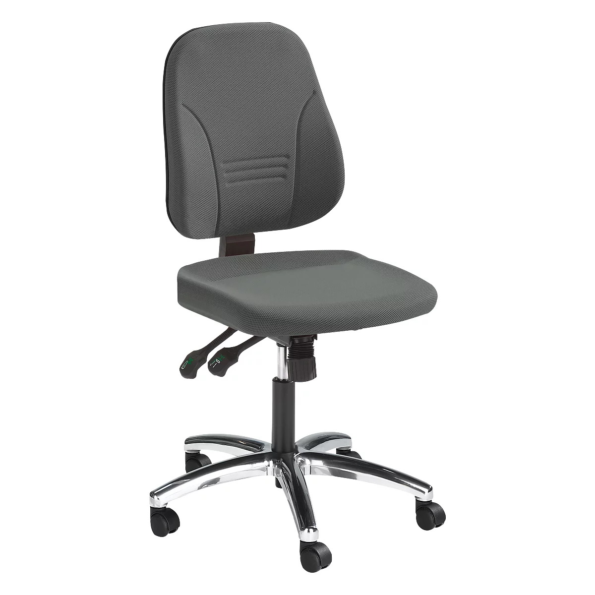 Siège de bureau YOUNICO PLUS 8 Prosedia, mécanisme synchrone, sans accoudoirs, dossier 3D bas, aluminium poli/anthracite