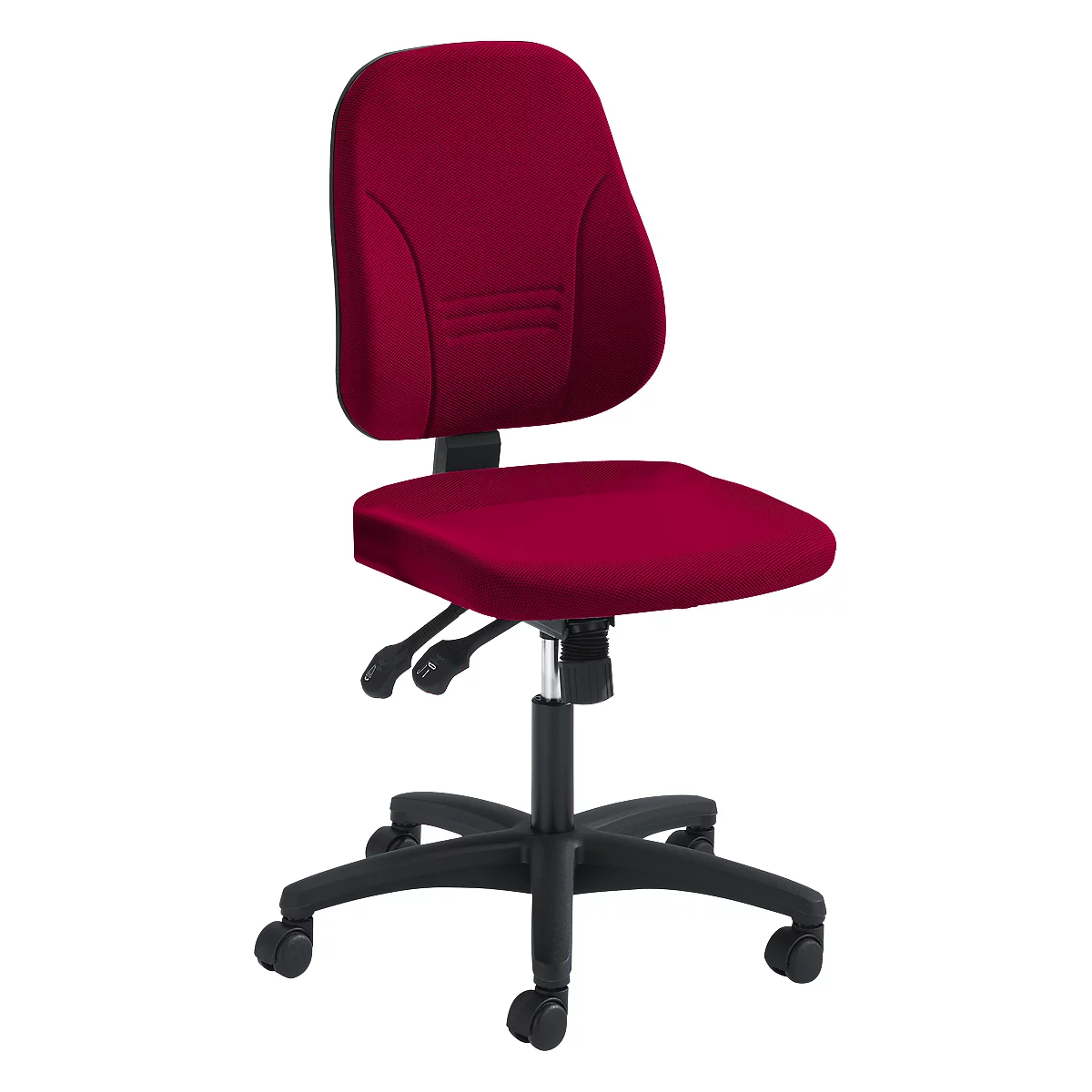 Siège de bureau YOUNICO PLUS 8 Prosedia, mécanisme synchrone, sans accoudoirs, dossier 3D bas, bordeaux