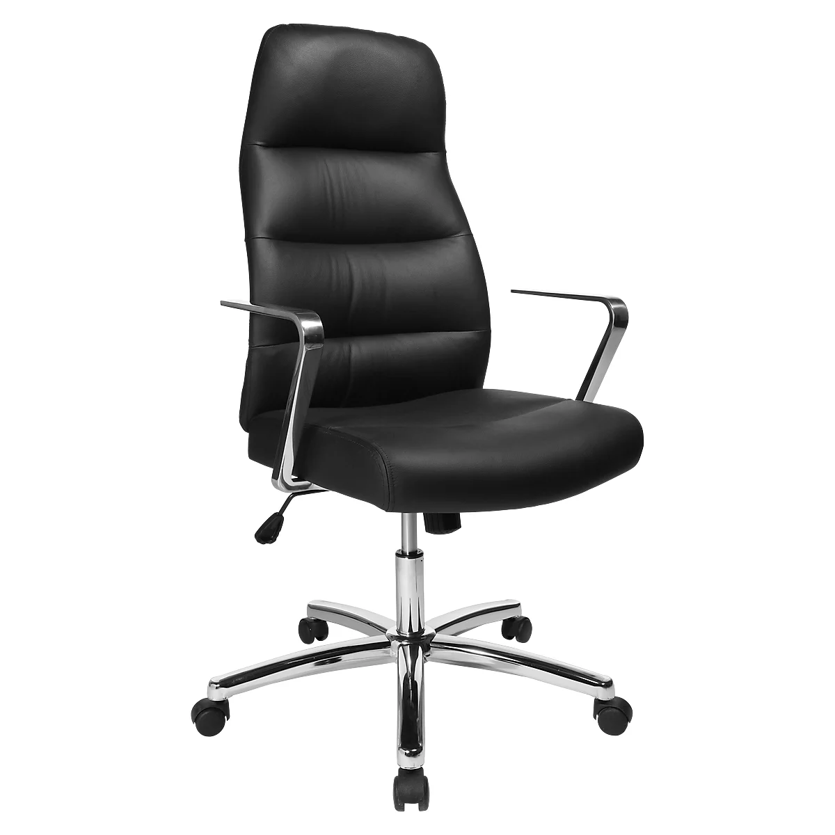 Siège de direction CHAIRMAN Topstar, avec accoudoirs, cuir, noir
