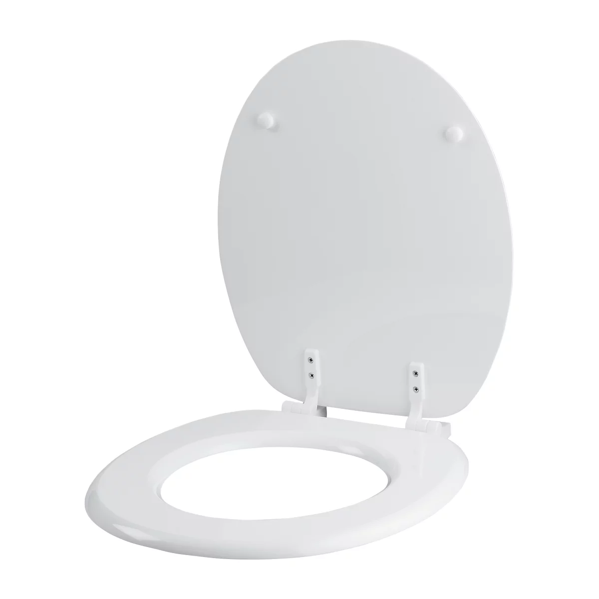 Siège de WC 'Relax', L 445 x l. 375 mm, charnières en plastique, blanc