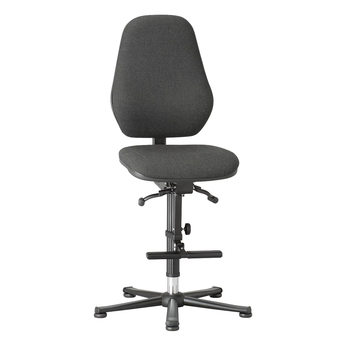 Siège pivotant pour laboratoire LEANOS 9136, rembourrage tissu, noir moucheté Duotec