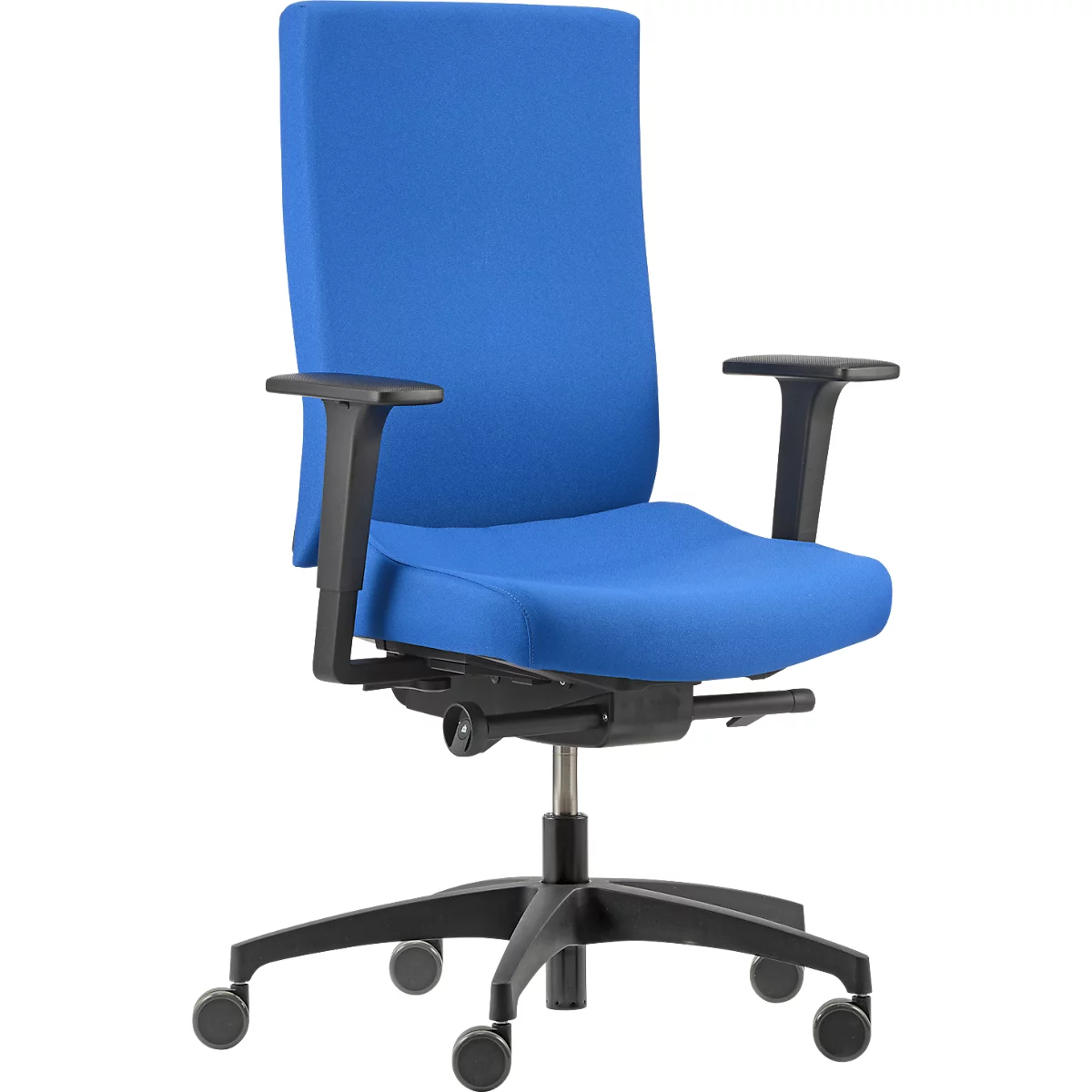 Siège pour disques intervertébraux Dauphin @Just evo operator AJ 4872, avec accoudoirs, mécanisme synchrone, dossier rembourré, assise pour disques intervertébraux, bleu azur